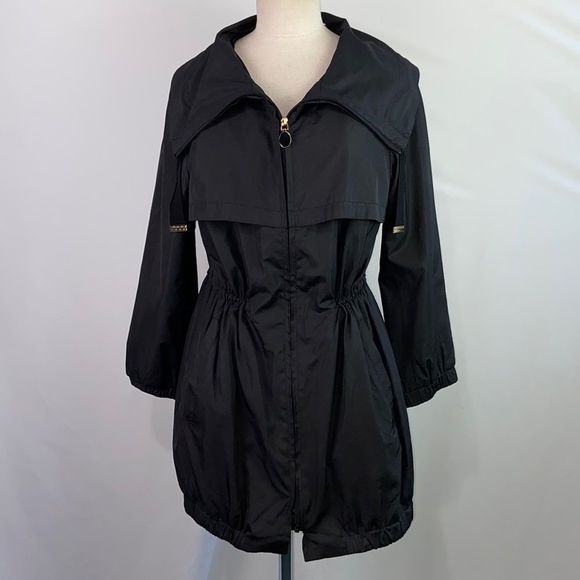 Elie Tahari black nylon zip 3/4 jacket - Picture 1 of 16